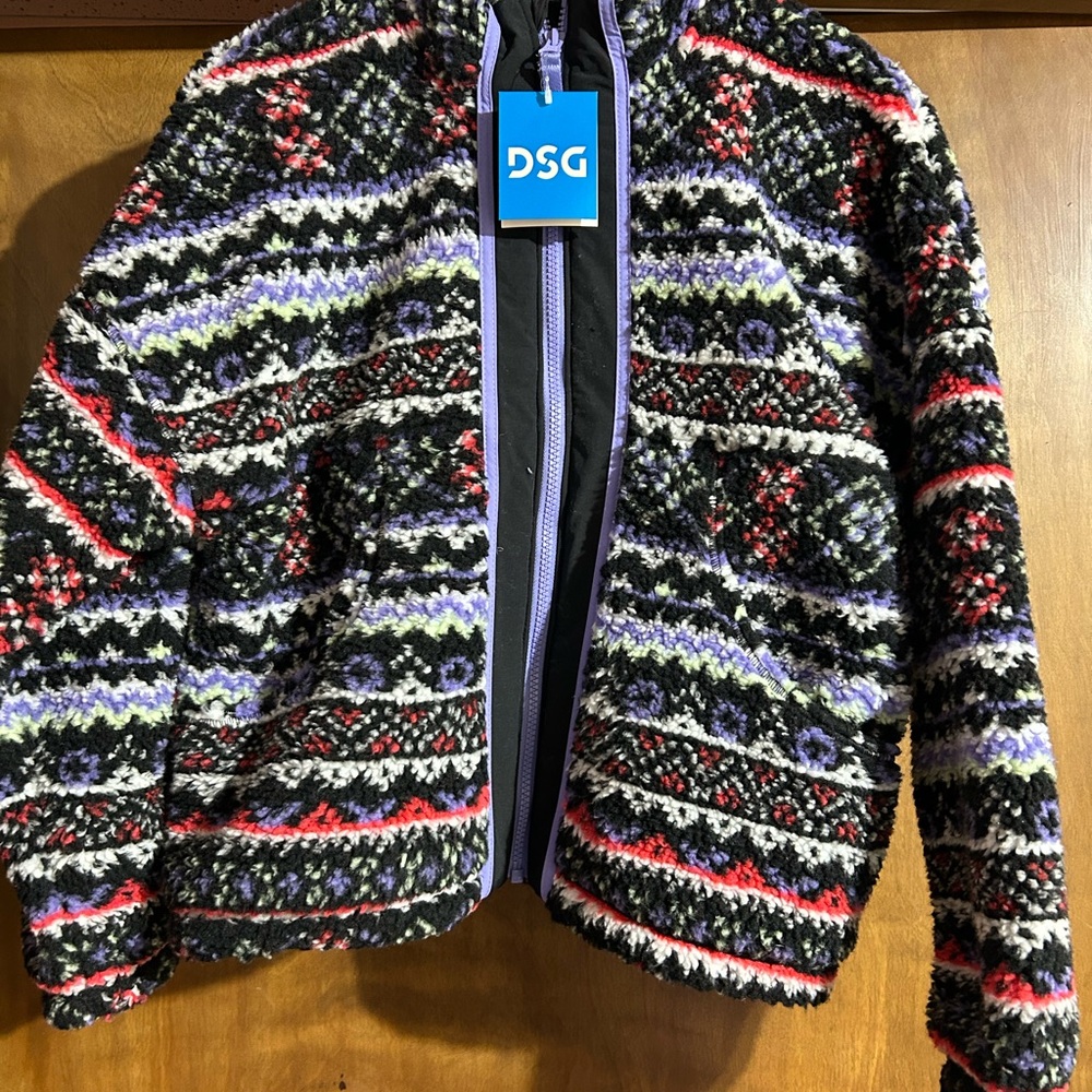 DSG Cozy Fleece Jacket with Black and Purple Accents